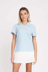 Huffer Birdie SS Polo Ice Blue/Chalk