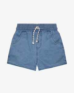 Girls Skirts Shorts: The Girl Club Blue Wash Summer Shorts