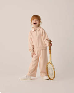 Girls Pants: Rylee + Cru Wide Leg Sweatpant - Shell