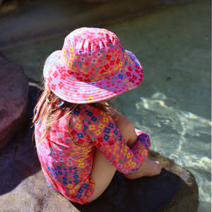 Youth Hats: Nestling Swim Bucket Hat - Floral