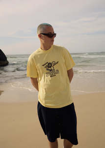 Afends Mens Knock Knock Retro Tee - Washed Lemon