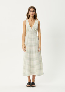 Afends Womens: Afends Legacy - Seersucker Maxi Dress - Boa Check