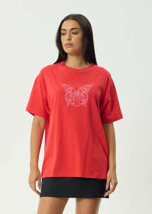 Afends Womens: Afends Flyway Oversized Tee - Tomato