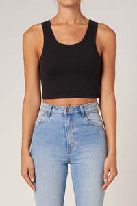 Rollas: Rollas Heavy Rib Toni Crop Jet Black