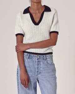 Rollas: Rollas Estelle Knit Top Vintage White