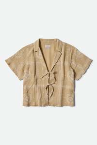 Womens L S Shirts 1: Brixton Wandering Tie Top Pale Khaki Bandana