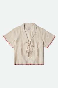 Womens L S Shirts 1: Brixton Wandering Tie Top Off White