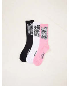 Gifts: Worship Pile Up Socks 3 Pack White-Black-Flamingo