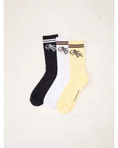 Worship Cherub 3 Pack Socks Lemon-Black-White