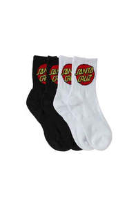Gifts: Santa Cruz Classic Dot 4 Pack Quarter Crew Socks Multi