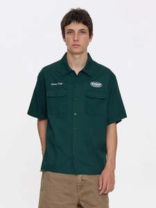 Size Xs: Worship Department Short Sleeve Workshirt Hunter Green