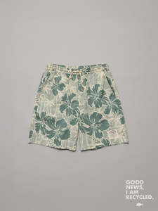 Size 2: Just Another Fisherman Mini Aloha Shorts Yellow Palms