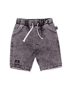 Radicool Dude Acid Wash Denim Short Black