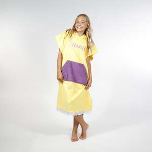 Hello Stranger Stranger Poncho Towel – Purple/Yellow