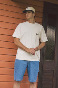 Thrills Big Slacker Denim Short Peel Blue