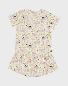 Size 3: Kissed By Radicool Flamingoes Frill Dress