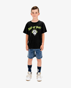 Boys Tees 1: Band Of Boys Black Wash BOB Smile Tee