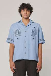 Rollas Bluemoon Bowler SS Shirt Ocean Blue