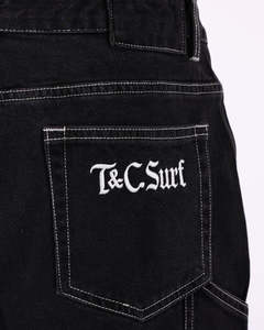 T C: T&C Stringer Denim Short Washed Black