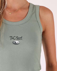 T&C Yin Yang Singlet Teal
