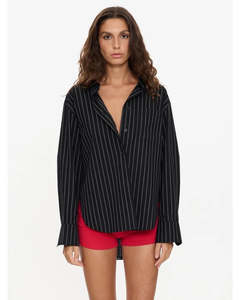 Womens Tops 1: Thrills Unwind Stripe Oversized Shirt