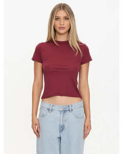 Womens Tops 1: Thrills Boy Tee Garnet Red