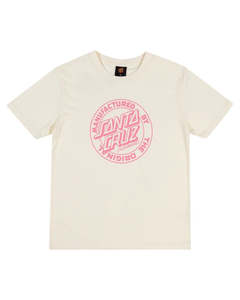Santa Cruz Youth Girls MFG Dot Front Tee Cream