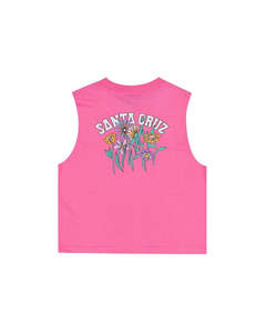Girls Tees Tanks: Santa Cruz Youth Girls Field Strip Centre Muscle Pink