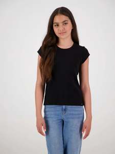 Girls Tees Tanks: &Wild Coco Cap Sleeve Tee Black