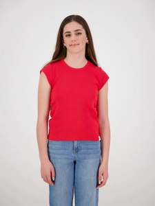 &Wild Coco Cap Sleeve Tee Red