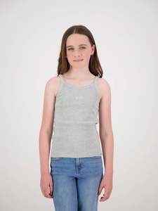 &Wild Evie Ribbed Singlet Grey