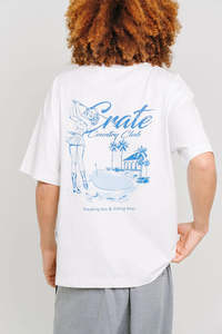 Size Xxl: Crate Country Club Box Fit T-Shirt White