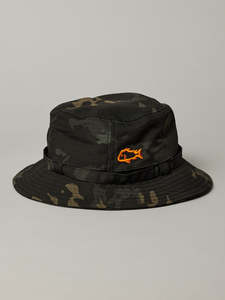 Just Another Fisherman Wide Brim Bucket Hat Black Camo