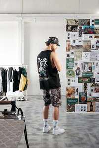 Crate X Willie the Waiter Remix Muscle Singlet Black