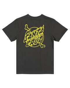 Size 16: Santa Cruz Youth Crossbone Dot Mono Centre Tee Onyx