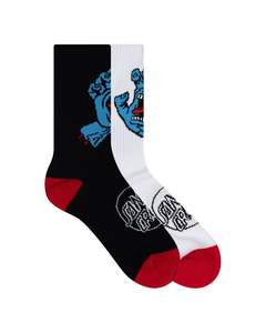 Boys Socks: Santa Cruz Youth Opus Screaming Hand Long Crew Sock 2-8 Boys 2 Pack