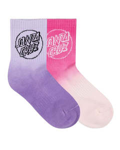 Girls Socks: Santa Cruz Youth Opus Dot Mid Sock 2-6 Girls 2 Pack