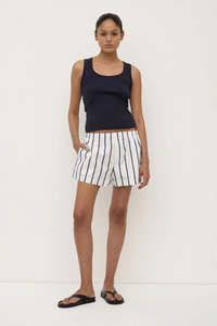 Assembly Nara Stripe Short White/True Navy