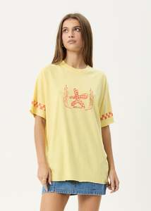 Afends Calda Hemp Oversized Tee - Lemon