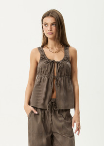 Afends Cyrus Recycled Tie Top - Coffee Strip