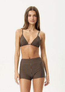 Afends Cyrus Recycled Bikini Top - Coffee Strip