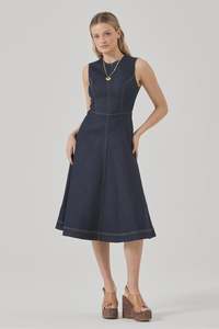 Rollas Midi Dress Madame Indigo