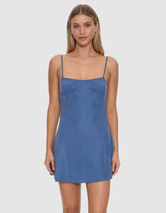 Thrills Elio Bias Mini Dress Bluefin