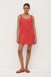Essentials Womens: Assembly Selma Linen Mini Dress Chilli