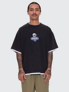 Size Xs: Worship Jaws Oversize Tee Washed Black