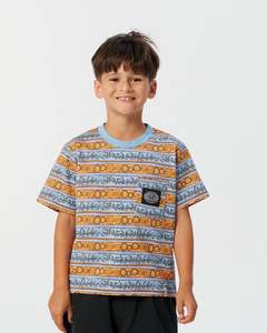 Size 2: Critical Slide Kids Coggs Stripe Tee Powder Blue