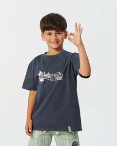 Size 8: Critical Slide Kids Feeling Fine Tee Worker Blue