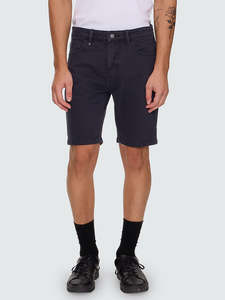 Thrills Chopped Hem Denim Short Aged Black