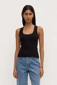 Assembly Robyn Scoop Neck Rib Tank Black