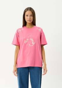 Afends: Afends Sea Siren - Oversized Tee - Washed Raspberry